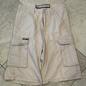 Ecko Unltd Cargo Shorts Mens 32 Beige Rhino Vintage Baggy Streetwear Skate Y2K